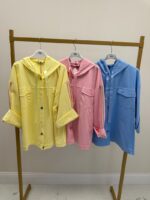 Veste Chemise À Capuche Grande Taille Esprit Sport Chic Pastel – Image 3