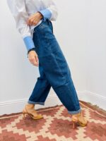 Jean Coupe Balloon Taille Haute Denim Bleu Intense – Image 4
