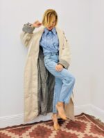 Trench Long Détail Vichy Coupe Élégante Ceinturée – Image 6