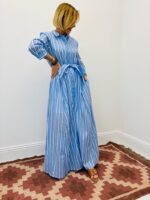 Robe Rayée Ceinturée En Coton - Marque Goa – Image 2