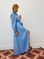Robe Rayée Ceinturée En Coton - Marque Goa – Image 4