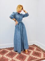 Robe À Carreaux Ceinturée En Coton - Marque GOA – Image 4