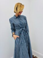 Robe À Carreaux Ceinturée En Coton - Marque GOA – Image 3