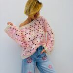 Pull Crochet Floral Bohème
