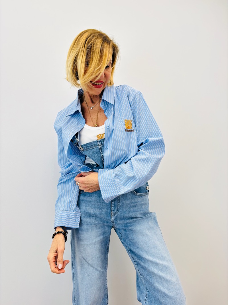 IMG_8718 Twin-Set Chemise Rayée & Débardeur Amovible Assorti – Image 1