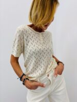 Pull Maille Ajourée Boutonnée