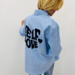 Chemise Rayée “Self Love” Message Dos