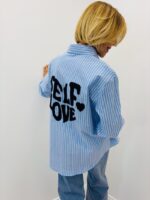 Chemise Rayée “Self Love” Message Dos