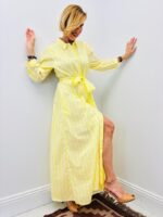 Robe Chemise Longue Rayures Soleil Élégance Estivale - GOA – Image 2