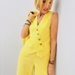 Gilet Tailleur Croisé Élégance Lumineuse - ANGE