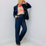 Tailleur Denim Structuré – Ensemble Veste & Pantalon Élégance Moderne