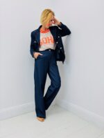 Tailleur Denim Structuré – Ensemble Veste & Pantalon Élégance Moderne