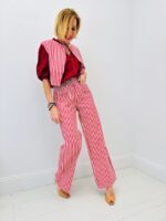 Crop Top Rayé Coton Coupe Structurée