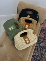 Sac Effet Paille Structuré À Fermoir Métallique – Image 2