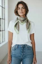 Carré Satiné À Motif Cachemire Intemporel