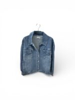 Veste En Jean Stretch Coupe Confort – Denim Bleu Délavé – Image 3