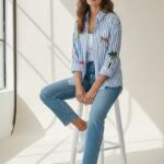 Chemise Rayée Brodée Esprit Dolce Vita