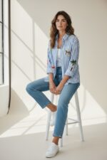 Chemise Rayée Brodée Esprit Dolce Vita