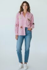 Chemise Rayée Brodée Esprit Dolce Vita – Image 3