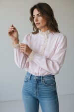 Chemise À Carreaux Col Victorien En Coton