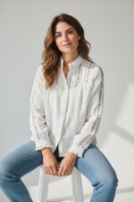 Chemise Brodée Col Volants Esprit Bohème