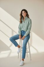 Chemise À Carreaux Col Victorien En Coton – Image 3