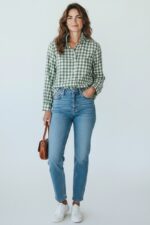 Chemise À Carreaux Col Victorien En Coton – Image 4