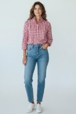 Chemise À Carreaux Col Victorien En Coton – Image 2