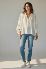 Blouse En Voile De Coton À Manches Amples