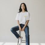 T-Shirt En Coton À Broderie Fruit Et Accessoire Décoratif