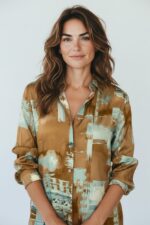 Chemise Fluide Imprimée En Viscose Et Soie