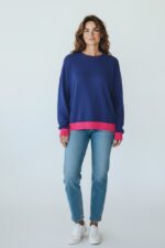 Pull Bicolore En Maille Douce À Finitions Contrastées – Image 4