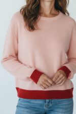 Pull Bicolore En Maille Douce À Finitions Contrastées – Image 3