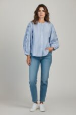 Chemise Rayée En Coton À Manches Bouffantes – Image 2