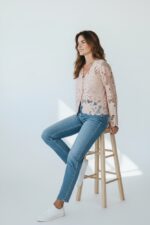 Top En Dentelle Transparente Florale