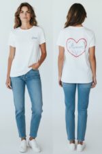 T-Shirt En Coton Imprimé Cœur “Amor”