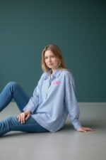 Chemise Rayée À Message “Ciao” Esprit Pop Chic