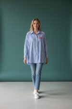 Chemise Rayée À Patch Brodé Esprit Parisien