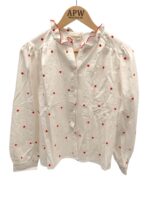 Chemise Blanche À Motifs Cœurs Brodés Esprit Romantique Moderne – Image 2