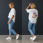 T-Shirt Blanc À Message Coloré Esprit Good Vibes