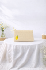 Mini Pochette Brodée Cerises En Toile Texturée – Image 3