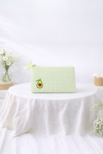 Mini Pochette Brodée Cerises En Toile Texturée – Image 4