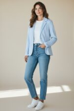 Veste Façon Blazer En Coton Stretch – Image 9