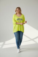 T-Shirt Fluide Bonne Mine Cœur Brodé & Strass – Esprit Fun & Lumineux – Image 2