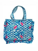 Sac Cabas En Coton Imprimé Vichy Fleuri – Image 2