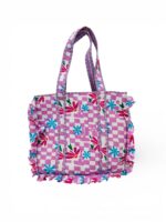 Sac Cabas En Coton Imprimé Vichy Fleuri – Image 8