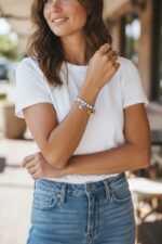 Bracelet Porcelaine Charms Dorés