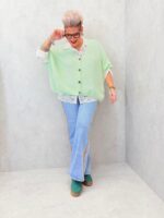 Gilet Maille Douce Col V Manches Courtes – Grande Taille – Image 8