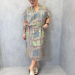 Robe Midi Grande Taille À Imprimé Graphique Ethnique & Taille Ajustable