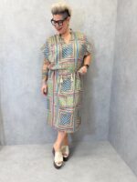 Robe Midi Grande Taille À Imprimé Graphique Ethnique & Taille Ajustable